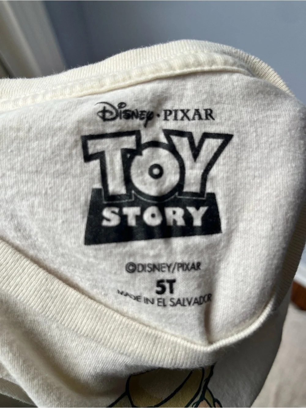 Disney Brand Toy Story Buzz & Woody Cream Graphic Kids T-Shirt- 5T